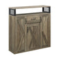 ACME Abiram Server, Rustic Oak Finish FredCo