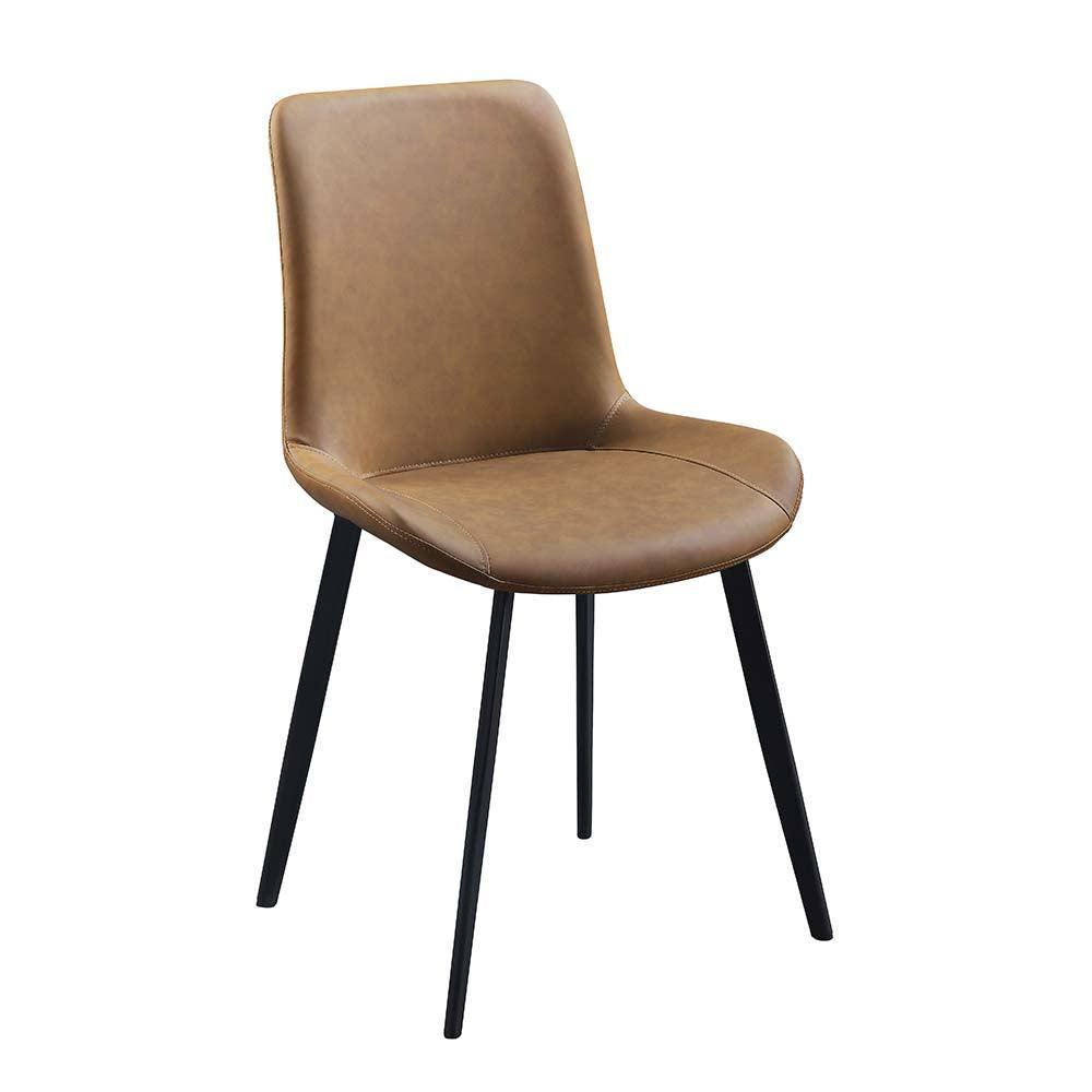 ACME Abiram Side Chair (Set-2), Brown PU FredCo