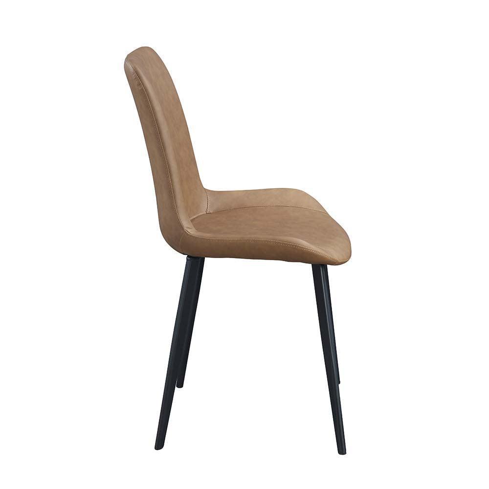 ACME Abiram Side Chair (Set-2), Brown PU FredCo
