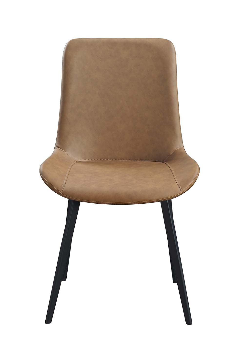ACME Abiram Side Chair (Set-2), Brown PU FredCo