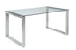 ACME Abraham Dining Table, Clear Glass & Chrome Finish FredCo