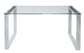 ACME Abraham Dining Table, Clear Glass & Chrome Finish FredCo