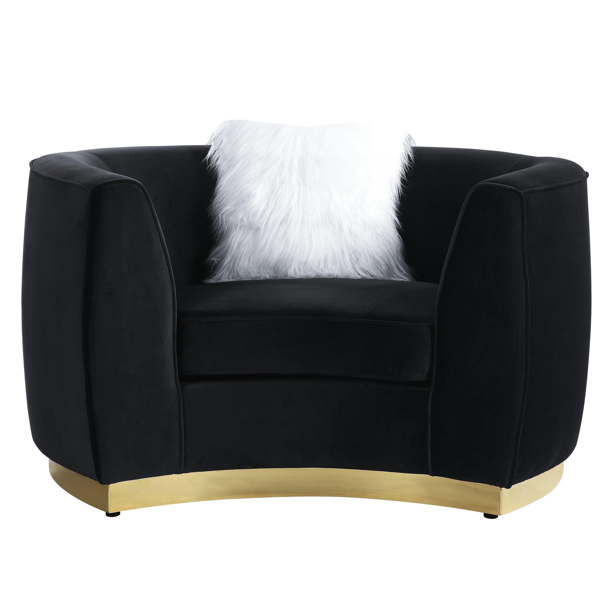 ACME Achelle Chair w/pillow, Black Velvet FredCo