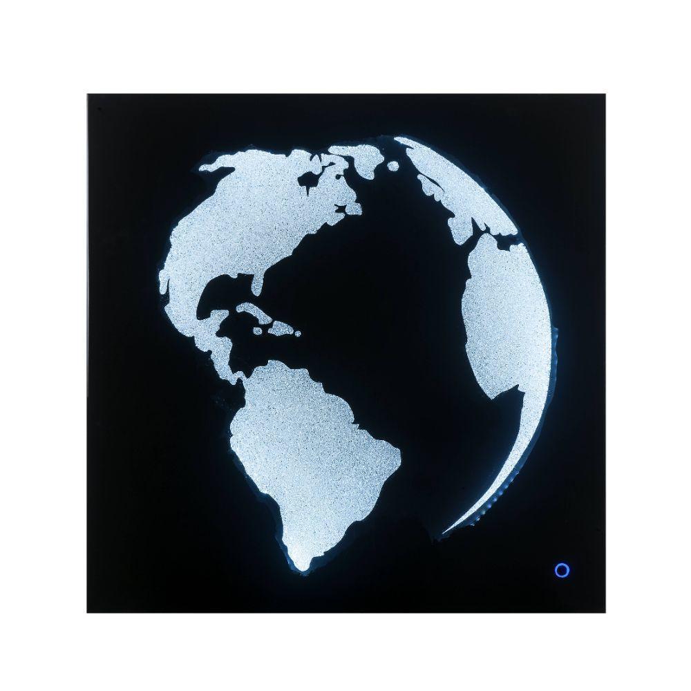 ACME Adamas Wall Art w/LED, Smoky Glass & Faux Crystal FredCo