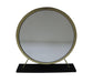 ACME Adao Vanity Mirror & Stool, Faux Fur, Mirror, Black & Brass Finish FredCo