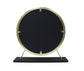 ACME Adao Vanity Mirror & Stool, Faux Fur, Mirror, Black & Brass Finish FredCo