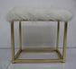 ACME Adao Vanity Mirror & Stool, Faux Fur, Mirror, Pink & Gold Finish FredCo
