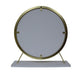 ACME Adao Vanity Mirror & Stool, Faux Fur, Mirror, White & Brass Finish FredCo
