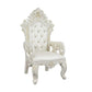 ACME Adara Arm Chair (Set-2), White PU & Antique White Finish FredCo