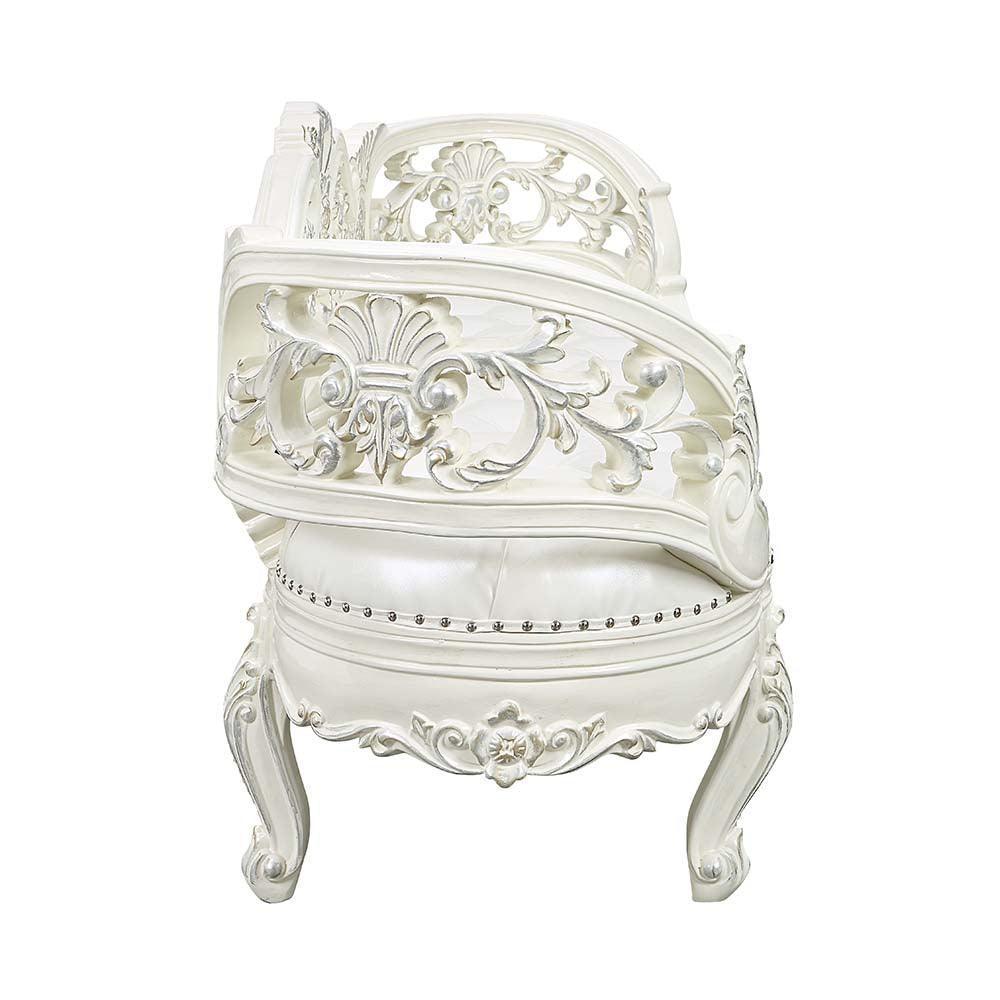 ACME Adara Bench, Antique White Finish FredCo