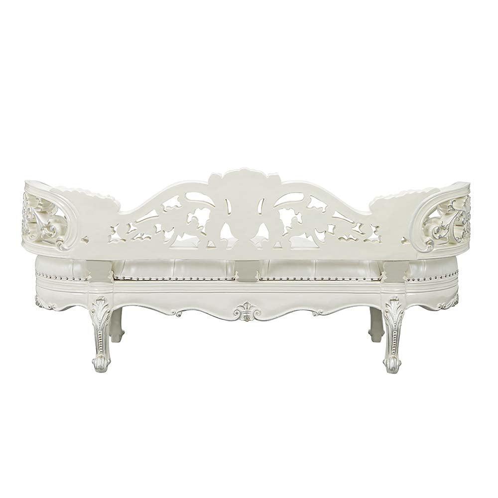 ACME Adara Bench, Antique White Finish FredCo