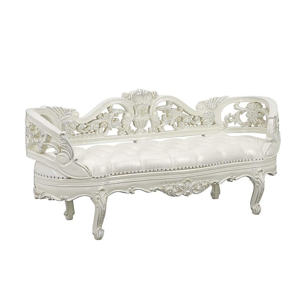 ACME Adara Bench, Antique White Finish FredCo