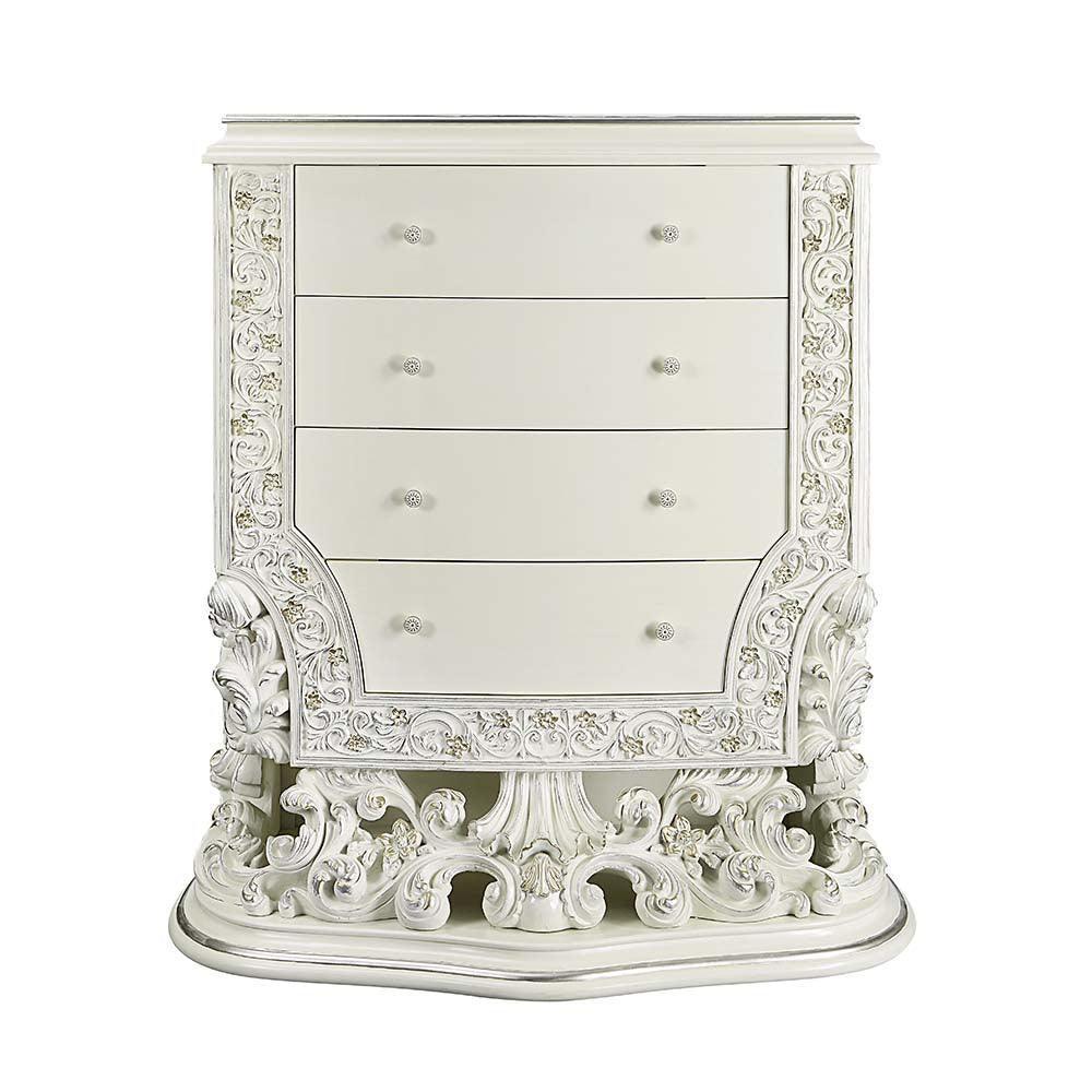 ACME Adara Chest, Antique White Finish FredCo