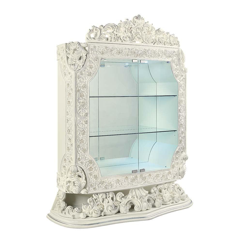 ACME Adara Curio , Antique White Finish FredCo