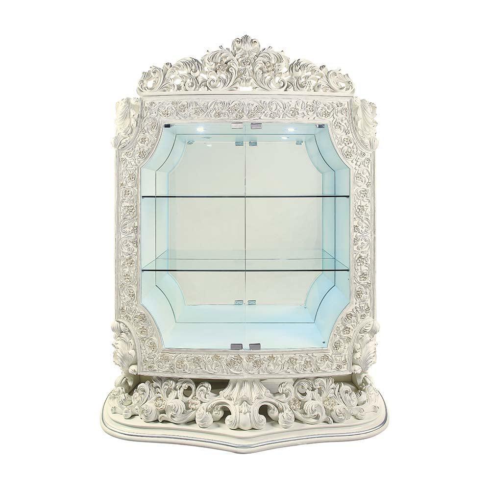 ACME Adara Curio , Antique White Finish FredCo