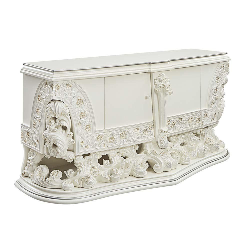 ACME Adara Server, Antique White Finish FredCo