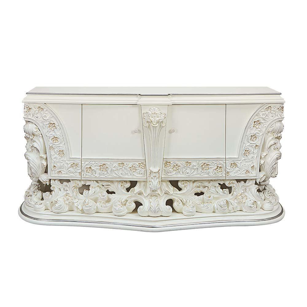 ACME Adara Server, Antique White Finish FredCo