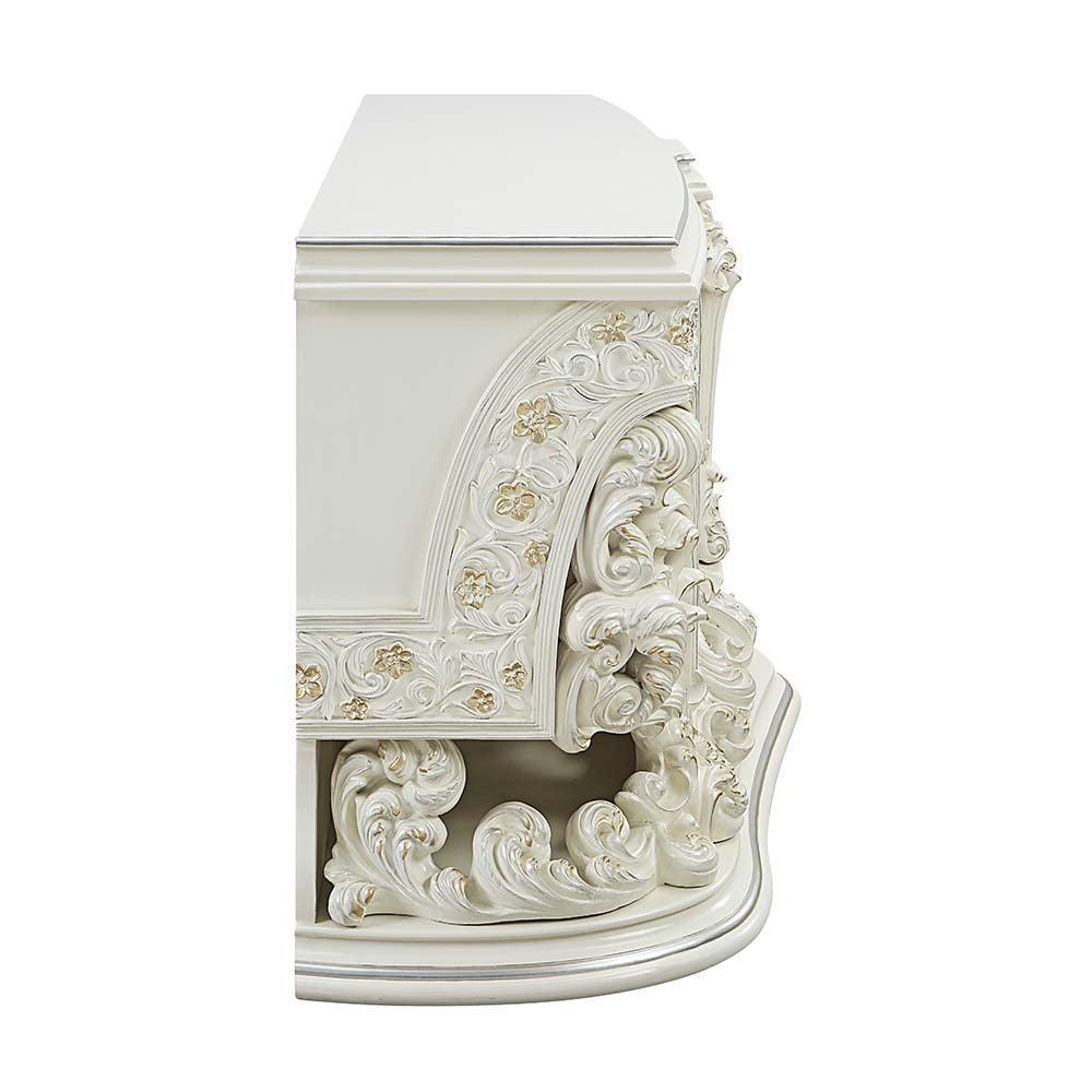 ACME Adara Server, Antique White Finish FredCo
