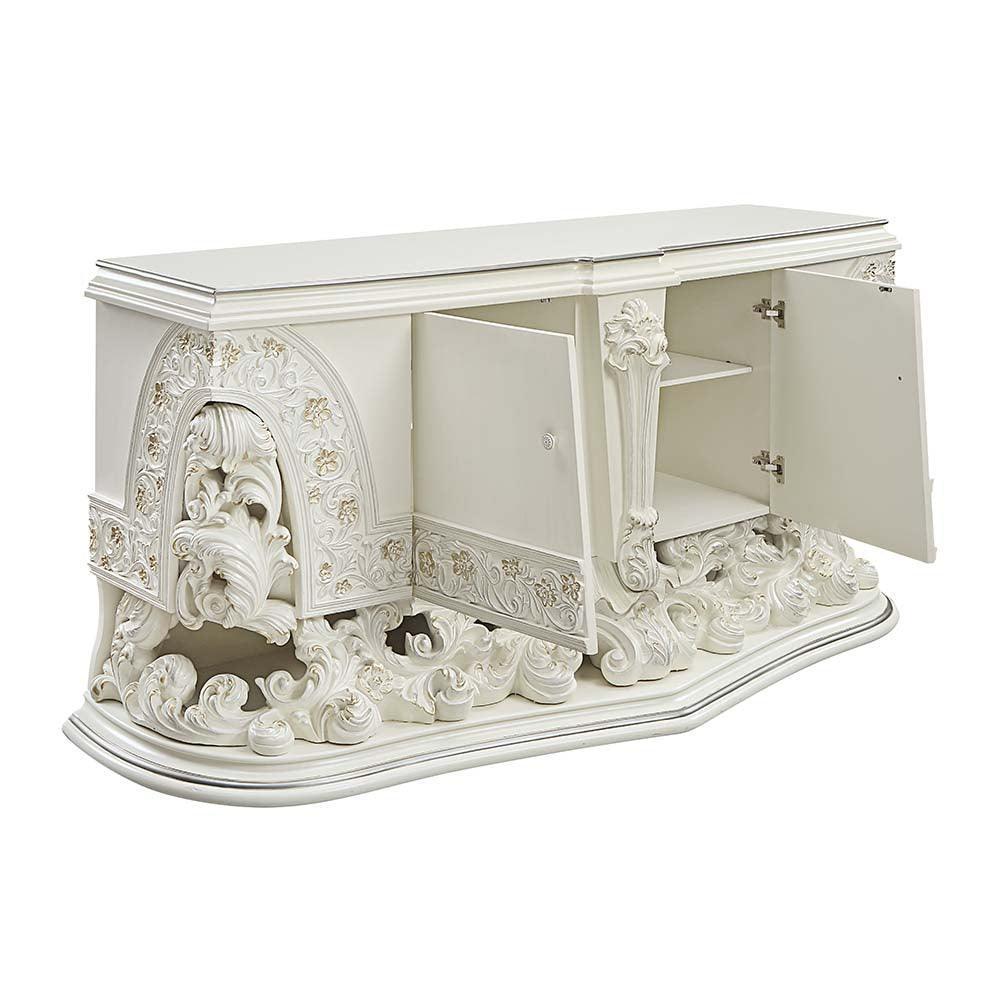 ACME Adara Server, Antique White Finish FredCo