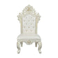 ACME Adara Side Chair (Set-2), White PU & Antique White Finish FredCo
