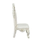 ACME Adara Side Chair (Set-2), White PU & Antique White Finish FredCo