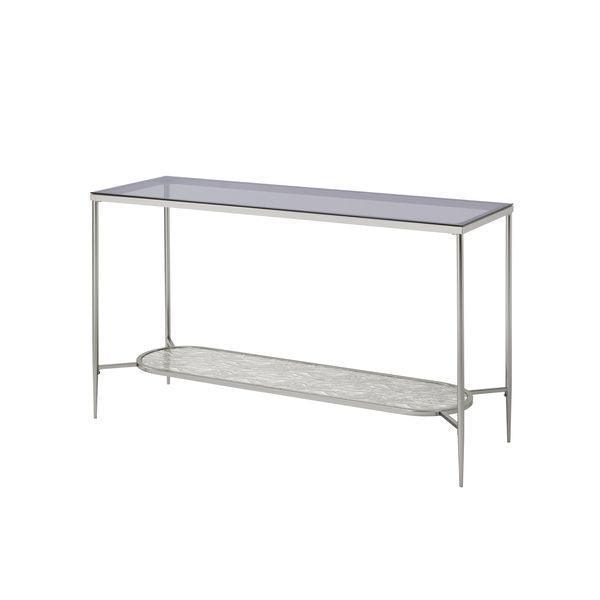 ACME Adelrik Sofa Table, Glass & Chrome Finish FredCo