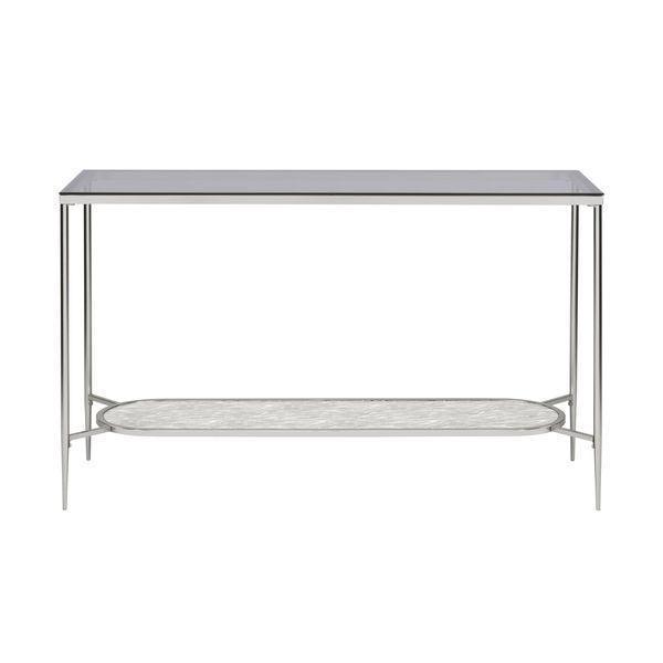 ACME Adelrik Sofa Table, Glass & Chrome Finish FredCo