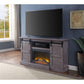 ACME Admon TV Stand w/Fireplace, Gray Oak FredCo