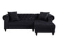 ACME Adnelis Sectional Sofa w/2 Pillows, Black Velvet FredCo