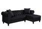 ACME Adnelis Sectional Sofa w/2 Pillows, Black Velvet FredCo