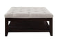 ACME Aizen Cocktail Ottoman, Beige Fabric & Espresso Finish FredCo