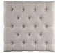 ACME Aizen Cocktail Ottoman, Beige Fabric & Espresso Finish FredCo