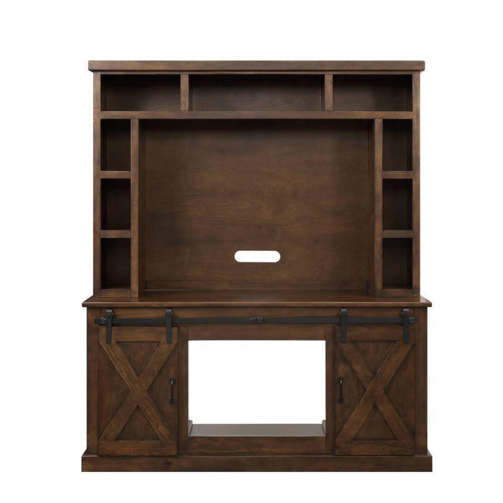 ACME Aksel Entertainment Center w/Fireplace, Walnut FredCo
