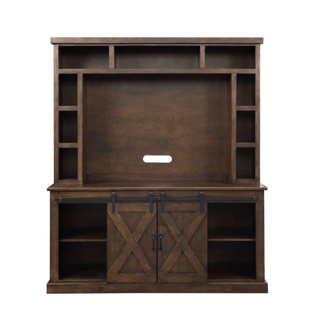 ACME Aksel Entertainment Center w/Fireplace, Walnut FredCo