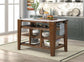 ACME Alaroa Kitchen Island , Marble Top & Rustic Brown Finish FredCo