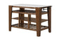 ACME Alaroa Kitchen Island , Marble Top & Rustic Brown Finish FredCo