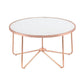 ACME Alivia Coffee Table, Rose Gold & Frosted Glass FredCo
