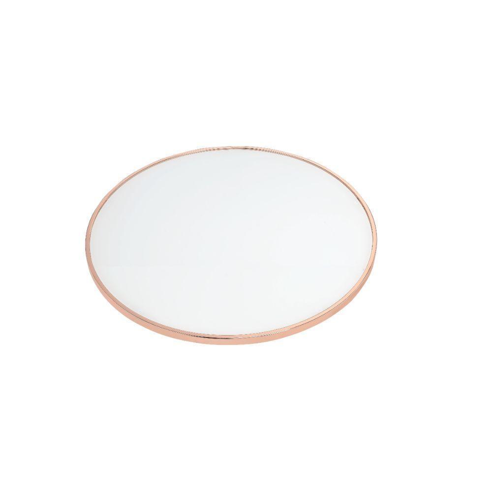 ACME Alivia End Table, Rose Gold & Frosted Glass FredCo