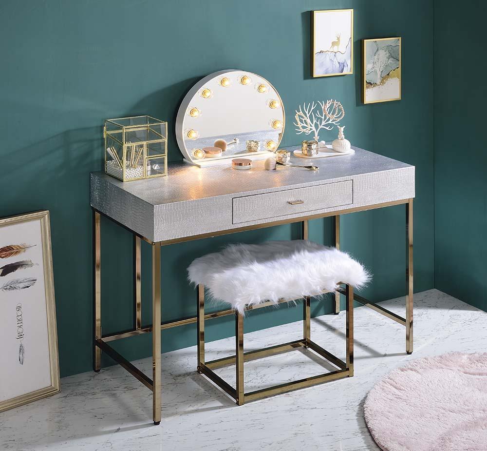 ACME Alma Accent Mirror, White Finish FredCo