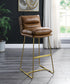 ACME Alsey Bar Chair (1Pc), Saddle Brown Top Grain Leather FredCo