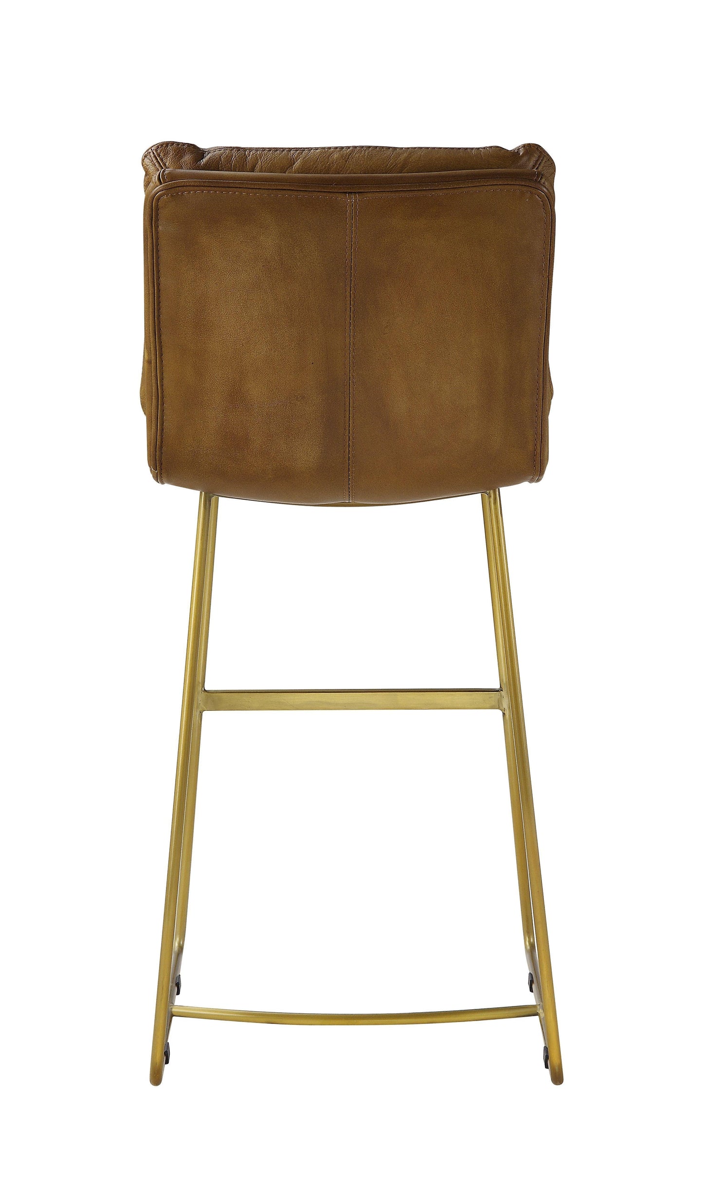 ACME Alsey Bar Chair (1Pc), Saddle Brown Top Grain Leather FredCo