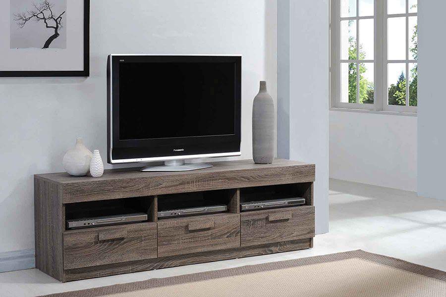 ACME Alvin TV Stand, Rustic Oak for Flat Screens TVs up to 60" FredCo