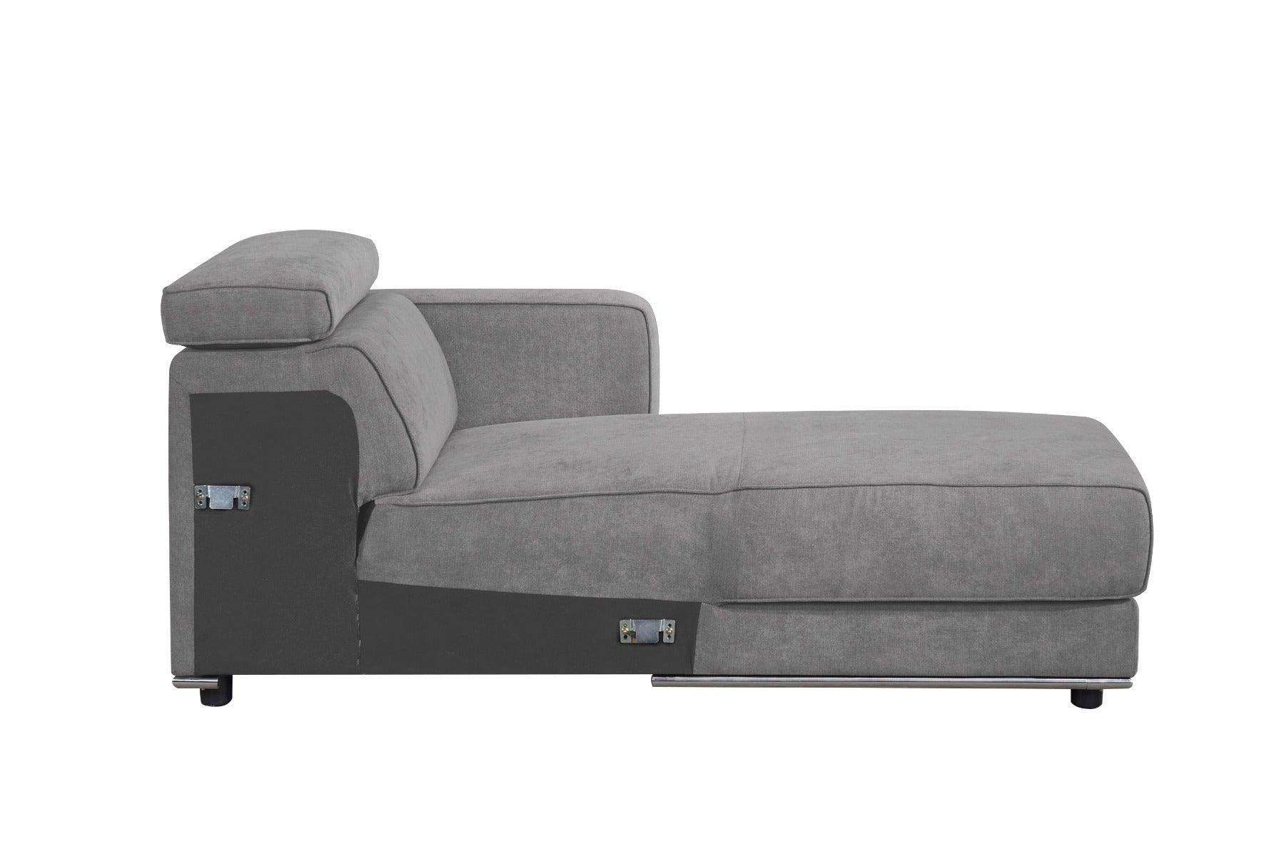 ACME Alwin Modular RF Chaise, Dark Gray Fabric FredCo