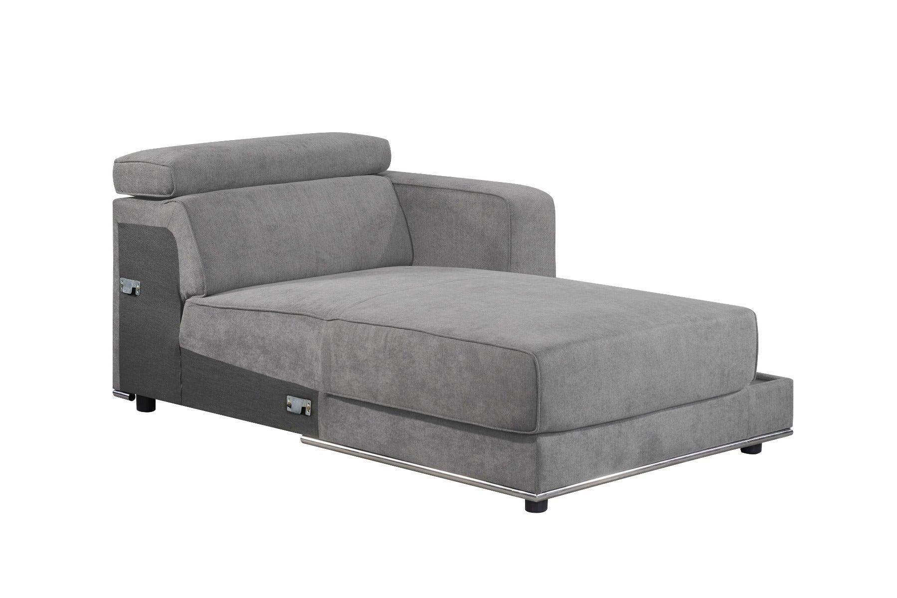 ACME Alwin Modular RF Chaise, Dark Gray Fabric FredCo