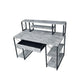 ACME Amiel Music Recording Studio Desk, Faux Concrete & Black FredCo