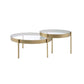ACME Andover 2Pc Pack Nesting Tables, Clear Glass & Gold FredCo