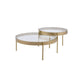 ACME Andover 2Pc Pack Nesting Tables, Clear Glass & Gold FredCo