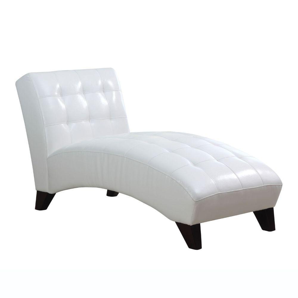 ACME Anna Lounge Chaise, White PU FredCo