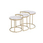 ACME Anpay 3Pc Pack Nesting Tables, Faux Marble & Gold FredCo