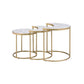 ACME Anpay 3Pc Pack Nesting Tables, Faux Marble & Gold FredCo